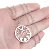 Pendentif Colliers Cxwind Acier inoxydable Soleil et Lune Laser Cut Bijoux Hommes Femmes Collier En Gros