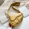 Shoulder Bags 2024 Fashion Saddle Women Bag One Handle Trend Casual Hasp Zipper PU Material Polyester Inside Lock Ornament