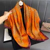 Schals Vintage Bedruckter Seidenschal Satin Quadratischer Schal Für Frauen Haarband Foulard Hijab Weiches Halstuch Weibliche Kopfwickel Bandana 2024