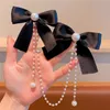Coréen sweet velvet bowknot perle chaîne épingles épingles à cheveux new décorer les coups de poils des enfants enfants
