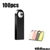 Clés USB 100 pièces métal 64 Go Logo noir 32 Go clé USB 16 Go clé USB porte-clés disque U 8 Go livraison directe ordinateurs réseau Othoy