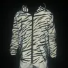 Nya män Leopard Zebra Reflective Night Shining Hooded Windbreaker Jacket Hip Hop Streetwear Harajuku Men Waterproof Hoodie Coats C1xx#