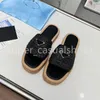 Women Beach Slippers Designer Slides Fashion Sandals Thick Bottom Braid Shoes Alphabet Lady Platform Roman Sandals With box size 35-41