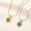 Collares de mujer, collares con colgante de corazón de lujo, cadena de marca de diseñador, collar chapado en oro de 18 quilates para accesorios de joyería de boda