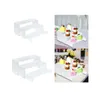 Dekorativa plattor 3 stycken Akryl Display Riser Stand Organizer Rectangular for Cake Rings Figurer Toy Collections Decoration