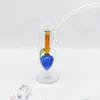 5,5-Zoll-Ölbrenner-Bong, Erdbeer-Wasserpfeifen-Bubbler mit 10 mm dickem Pyrex-Glas-Ölbrenner-Rohr aus Silikon zum Rauchen