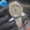 New coming luxury blingbling mechanical watch vvs iced out moissanite wrist watch