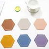 Mats Pads Table 1Pcs Candy Color Pu Leather Coasters Decoration Pad Waterproof Non-Slip Heat Insation Tea Coffee Cup Mat Kitchen Gadge Otets