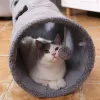 Jouets Tunnel de chat pliable Tube de jeu de chaton froissé pour grands chats chiens lapins avec balle jouets de chat amusants 2 jouets pour animaux de compagnie en daim Peep Hole