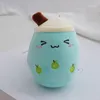 Süt Çay Peluş Bebek Oyuncak Kawaii Meyve Süt Çay Kupası Yastık Yumuşak Dolgulu Peluş Peluş Oyuncak Anahtarlık Sırt Çantası Kolye Oyuncaklar Hediye