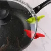 Draagbare Pot Clips Keuken Cartoon Siliconen Plastic Pot Zijclip Anti-verbranding Lepel Houder Ondersteuning Rack Keuken Koken Gereedschap