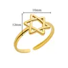 Кольца кластера Звезда Давида для женщин и мужчин золотого цвета из нержавеющей стали шестиконечное кольцо женские мужские вечерние ювелирные изделия на палец тренд 2024