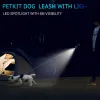 リーシュペットキットGO SHINE MAX PET LEASH DOG TRACTION ROPE FLEXIBLE RING SHAPE 9.8/14.7フィート充電式LEDナイトライト