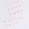 24 pz/set copertura completa unghie finte ballerina indossabile nail art punte francese bara finta con 24 pezzi colla adesiva 240318