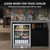 Refrigerators Freezers Mini refrigerator 24 inch beverage and wine cooler with built-in or independent -120 can refrigerant cooler with white internal light Q240326