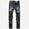 Printemps et été pour hommes Jeans déchirés décontractés Jambe droite Pantalon Fi Jean Coupe droite Pantalon homme garçon chaussette q5VI #