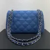 Light blue denim shoulder bags crossbody designer bag Classic Lingge series wallet Deep Blue handbag Clothing fabrics luxury bag 3D denim craftsmanship