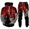 2023 Sonbahar Kış Erkekler Hoodies Trailsuit Set Korku Filmi Palyaço 3D Baskı Fi Hoodie Pantolon Takım Komik Unisex Kazak Setleri J5GJ#