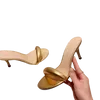 Gianvito Rossi Kaptaki gładkie metalowe sandały owczarek slipon otwarte palce u stóp wampirowanych obcasy dla kobiet do butów imprezowych 75 cm pięta L3147784