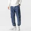 plus Size Men's Cargo Jogger Jeans Hip Hop Streetwear Multiple Pockets Stretched Cott Casual Denim Pants Baggy Trousers 8XL d1ir#