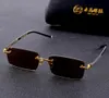 Vazrobe Glass Sunglasses Male Ladies Rimless Sun Glasses for Men Brown Stone Lens Anti Scratch Brand Designer Vintage Eyewear7664861