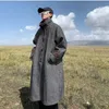 Zimowy ciepły płaszcz LG szary pojedynczy piersi luźny wiatr wiatrówek Nowy trend Fi Kolan nad stojakiem kołnierz męskie ubranie 05xw#