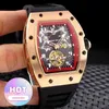 Uhr Datum Luxus Herren Mechanik Uhr Automatische Mechanische Skeleton Schwarz Rose Gold Camouflage Gummi Männer Edelstahl Top qualität