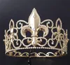 Vintage Wedding Queen Crown Tiara Bridal Crystal Rhinestone Headpiece Headband Hårbesök smycken Pageant Full Round Crown T3336024