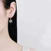 Ohrringe Halskette Ein echtes Set an Mosilikon-Schmuckstücken aus 925er Sterlingsilber mit funkelndem Herzschlag-Diamant-Anhänger, Halsketten-Ohrringen L240323
