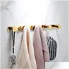 Ensemble d'accessoires de bain Ensemble de quincaillerie en laiton doré de luxe, porte-serviettes, porte-papier, brosse de toilette, crochet, barre d'activité, livraison directe Otb6O