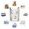 Laundry Bags Basket Storage Bag Waterproof Foldable Hand Drawn Llama Cactus Dirty Clothes Sundries Hamper Home Supplies