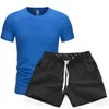 Summer Mens Thirt Shorts Suit Men Sports Print