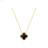 Fashion Gold Clover Necklace Colorless Jewelry Simple Temperament Collar Chain