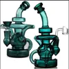 Heady Glass Water Bongs Hookahs Klein Recycler Oil Rigs Smoke Glass Pipe Colored Perc Dab Bong med 14mm Banger