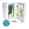 Réfrigérateurs Congélateurs 6L mini réfrigérateur surgelé beauté et soins de la peau porte vitrée blanc 10,6 x 11,7 x 7,7 Q240326