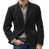 Mens Autumn and Winter Retro Polyester Ultra-Thin Button Set Jacket Business Jacka Casual Fashion Solid Color Set 240326