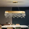 Lustres Lustre en cristal ovale moderne de luxe salle à manger LED Luminaire suspendu décoration de la maison cuisine île Dimmable Luminaire