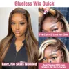 30 40インチウェアGO GLUELESS WIG OMBRE HONEY BLONDE STRAIGHT LACE FRONT WIG HUMAN HAIR COLORIGH HIGHLIGHT 13X4レースの正面ウィッグ