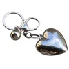 Keychains Big Heart Keychain Silver Color Little Ball Key Rings For Women Men Car Backpack Handbag Decoration Handmade Jewelry