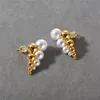 Stud French Ins Beaded Embedding Size Pearl Earrings For Women S925 Sier Needle Personalized Unique Fashion Charm Jewelry Drop Deliver Otdrw