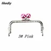 10 st/parti 10,5 cm Candy Pearl Head Square Silver Metal Purse Frame Kiss Clasp Lace DIY Bag Accessories 240322