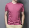 Camisetas masculinas Men Mulberry Silk Cotton T-shirt 2024 Summer Hom