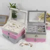 Storage Boxes Portable Velvet Jewelry Ring Display Organizer Box Tray Holder Bedroom Desktop Earring Case Showcase