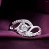 Cluster Rings Streetwear 925 Sterling Silver Shiny Zircon Diamond For Women Wedding Party Gifts Fine SMEEXKE ELGAGEMENT