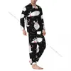 men Pajama Sets Cute Rats Funny Mice Sleepwear For Man Shirt Lg Sleeve Male Soft Home Loungewear C1RX#
