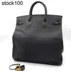 Hac Sac à main Sacs à main Grand sac familial de 50 cm Version personnalisée Sacs fourre-tout de créateur Collection noire entièrement cousu Bk Cuir véritable TGEX