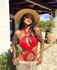 Swimwear de mujeres Sexy One Piece Swimsuits Mujeres sólidas Swimsuit Vintage Bodysuit elegante Asequido de Monokini Mujer Mujer Traje de baño