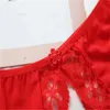 3 STKS Sexy Mode Effen kant Prive Ondergoed String Slipje Open Broek geborduurd Allure Erotisch Voor Vrouwen Lichaam Sieraden 240311