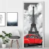 Klistermärken Eiffel Torn Door Sticker 3D Wallpaper Selfadhesive Door Vinyl Poster Anpassad storlek Väggdekor Hem Design Konst Mural för sovrum