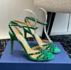 Aquazzura 105cm Stiletto Sandales à talons Sandales PVC Sandales Décoration cristalline Open Talons hauts Femmes Luxury Designer Street Style Talon